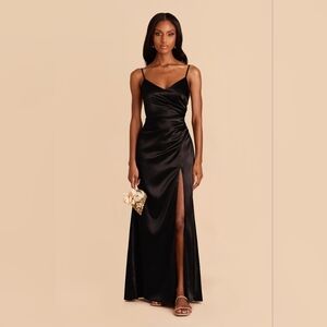 Birdy Grey Black Satin Maxi Dress